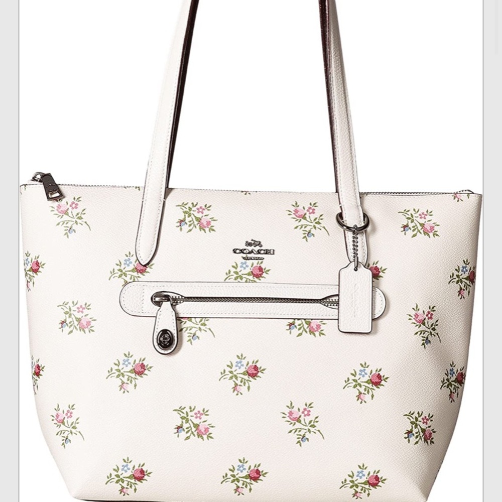 COACH ROSE CROSS STITCH FLORAL TAYLOR TOTE